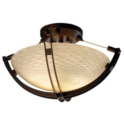 Fusion Round Semi-Flush Bowl with Crossbar by Justice Design Group - Starlight Lighting USA and Canada